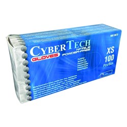 Cybertech Nitrile Gloves L Powder Free Blue Box 100
