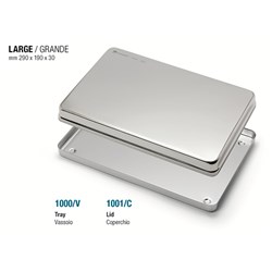 TRAY LID STAINLESS STEEL SOLID 290 x 190 x 30mm
