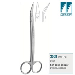 SURGICAL SCISSOR DEAN 170MM SAW ANGLED