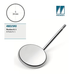 MIRROR HEAD FS RHODIUM COATED SIZE 5 SIMPLE STEM 12 PACK