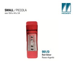 ENDODONTIC FILE BOX RED w SILVER INSERT 104x44x54mm