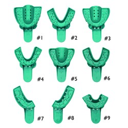 IMPRESSION TRAYS 4 MEDIUM LOWER GREEN 12 PACK