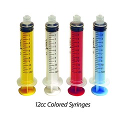 COLOURED LUER LOCK SYRINGE 12CC - RED