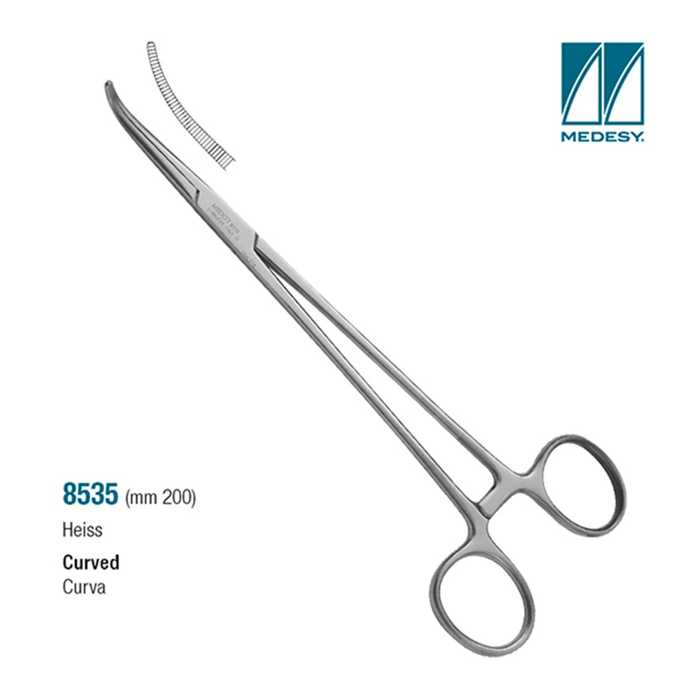 ME-8535 - FORCEPS HEISS CURVED 200MM - Health Care Essentials