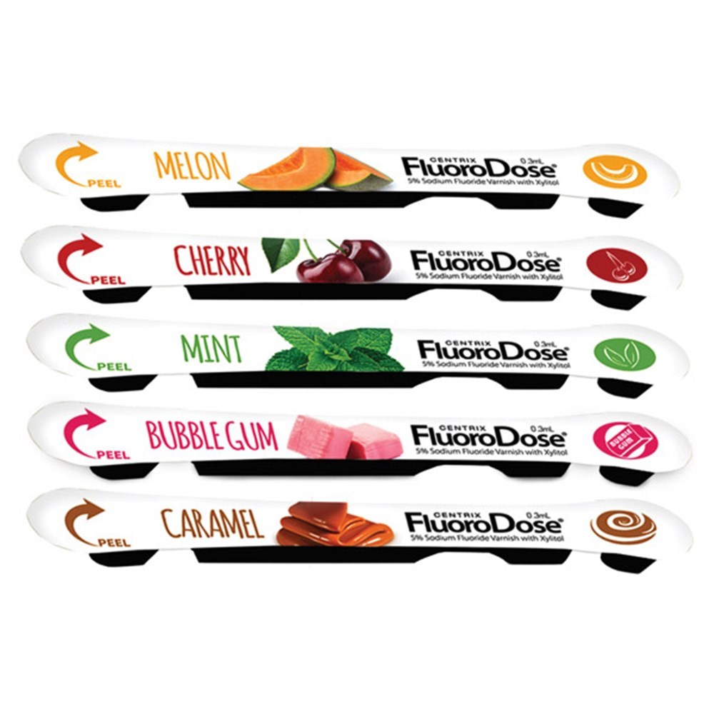 CE700001 FLUORODOSE 5 FLAVOUR MIX PACK FLUORIDE VARNISH 40 PIECE