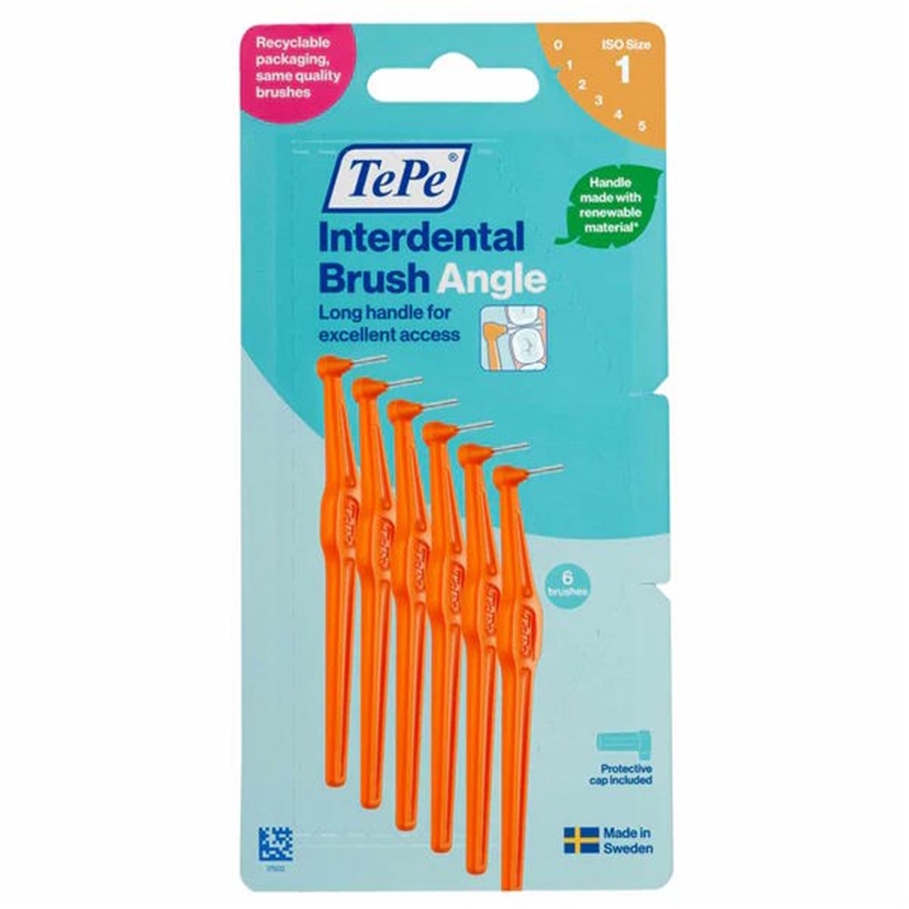 TEPE ANGLE INTERDENTAL BRUSH ORANGE 0.45mm 6 pk