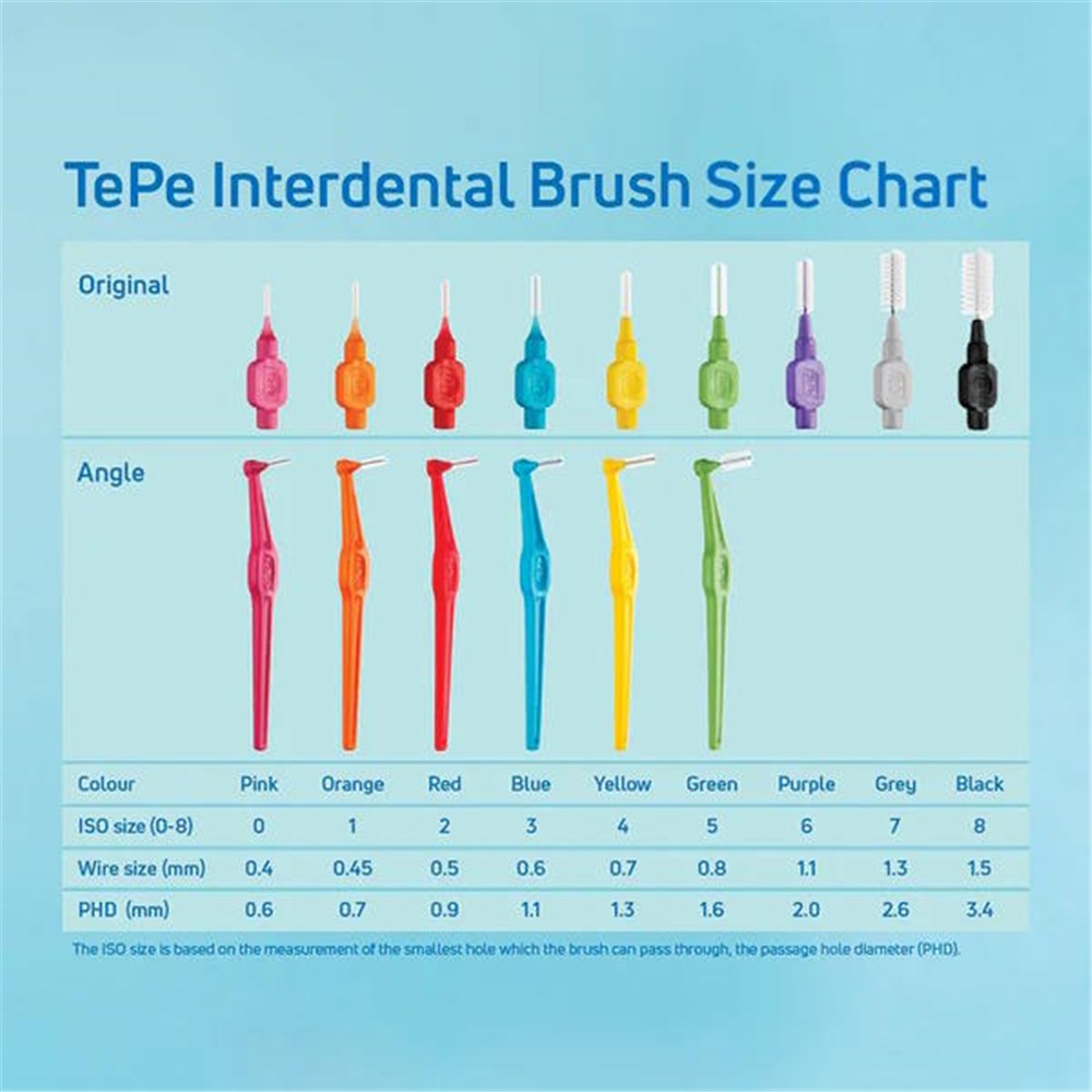 TEPE ANGLE INTERDENTAL BRUSH ORANGE 0.45mm 6 pk